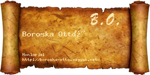 Boroska Ottó névjegykártya